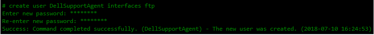 此圖顯示建立 FTP 使用者的 cli 命令