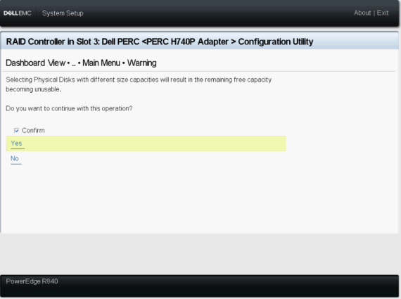 Confermare le modifiche al disco virtuale 9