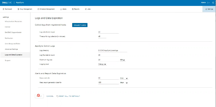 Não há erros nos registros, mas o problema pode ser observado na interface do usuário