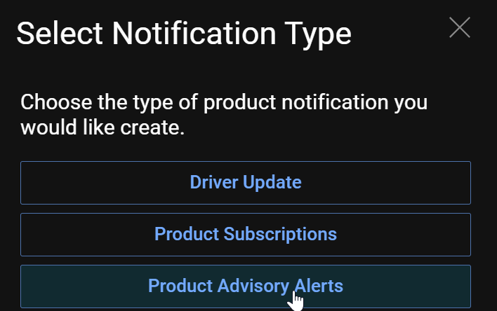 Product Advisory Alerts