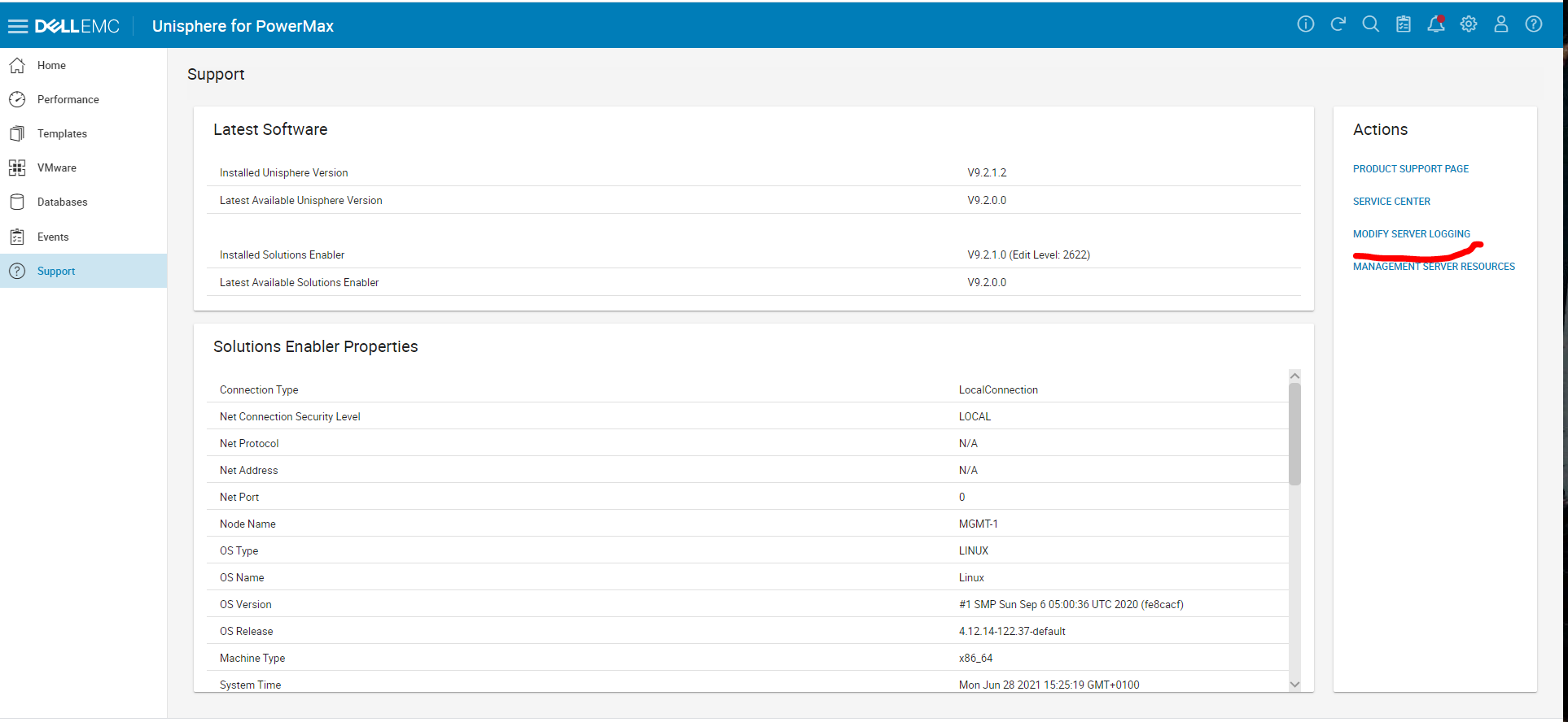 Unisphereコンソール