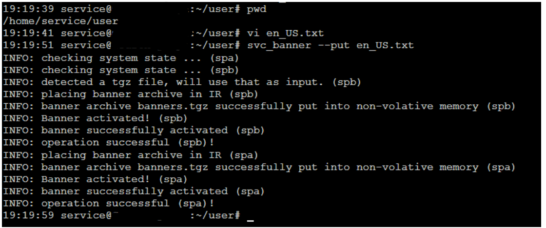 screenshot of command output
