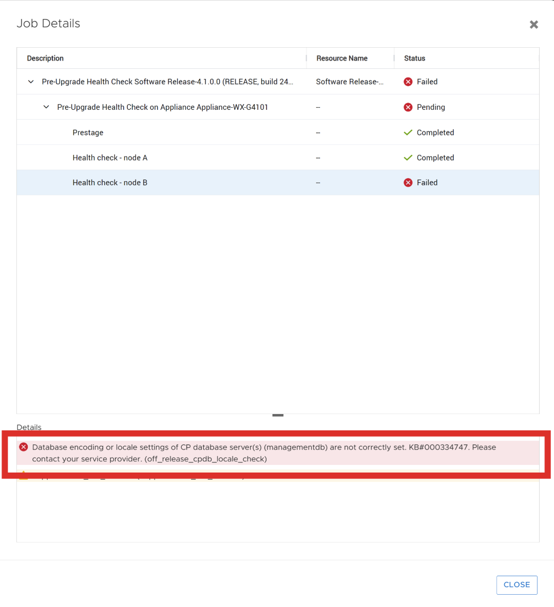 Skärmen Jobbinformation