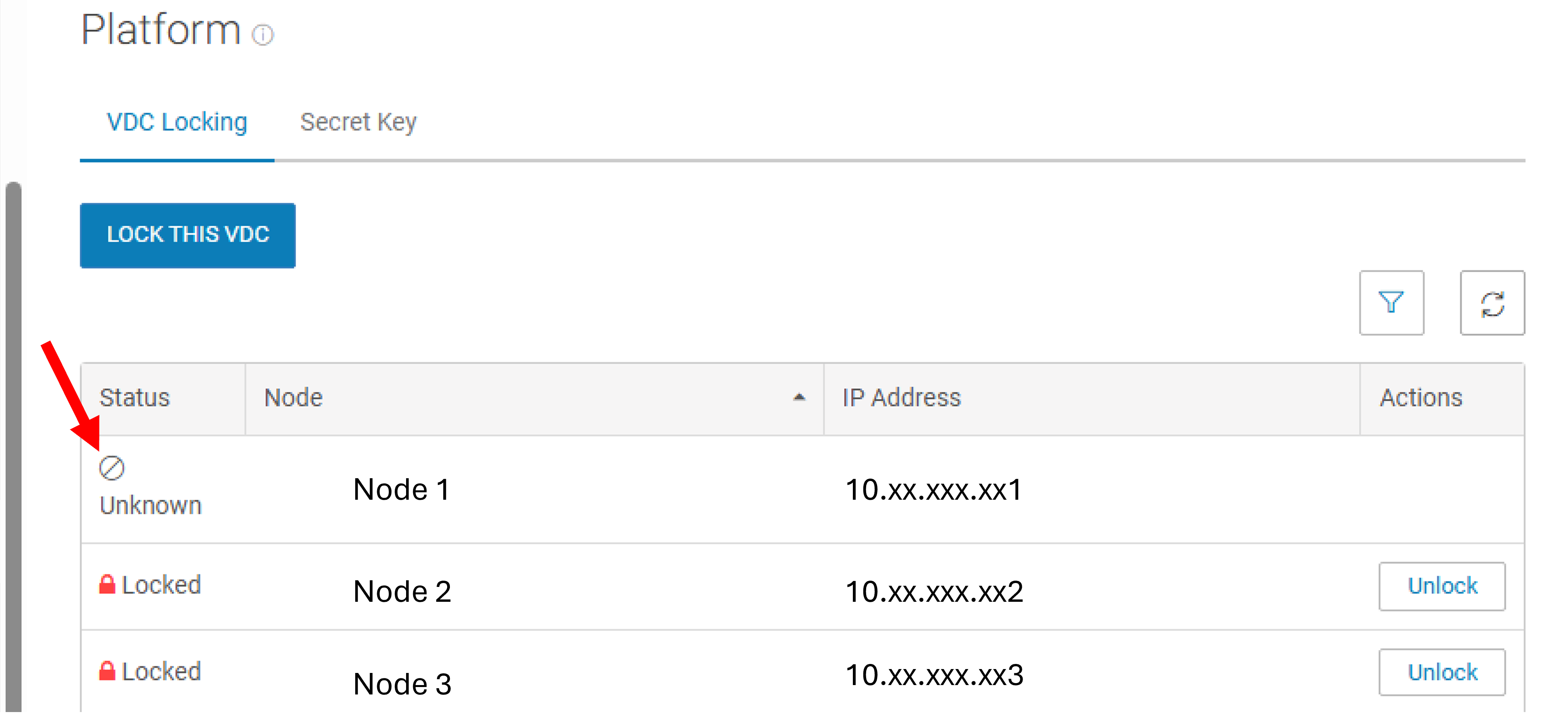 Der Node-Status wird in der ECS-Webnutzeroberfläche als 