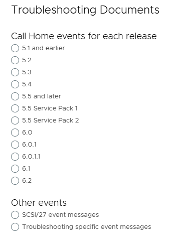Opciones de versión de lanzamiento