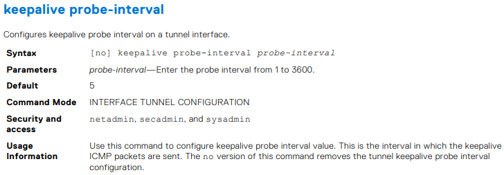 Keepalive sonde-interval