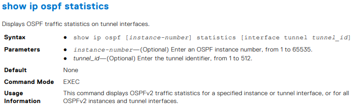 Zobrazení statistik protokolu OSPF protokolu IP