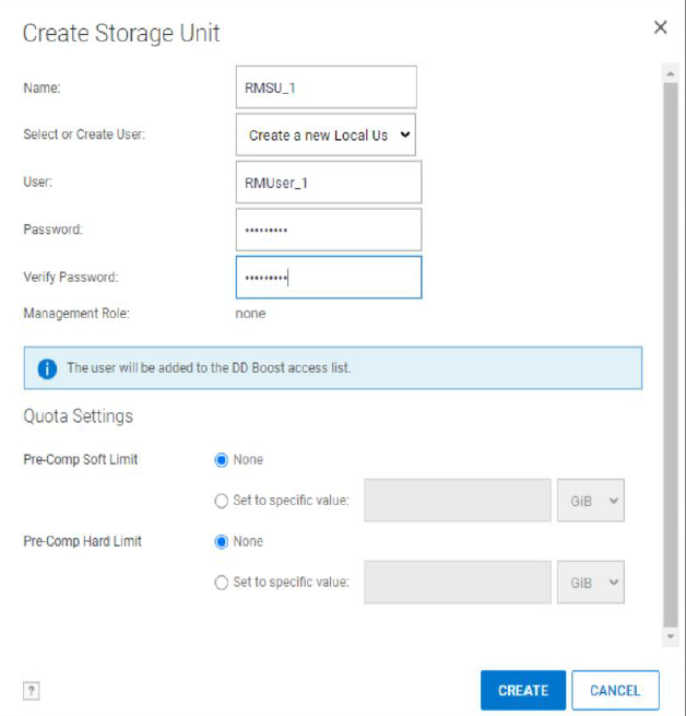 Opprett lagringsenhetsvindu for å fylle opp