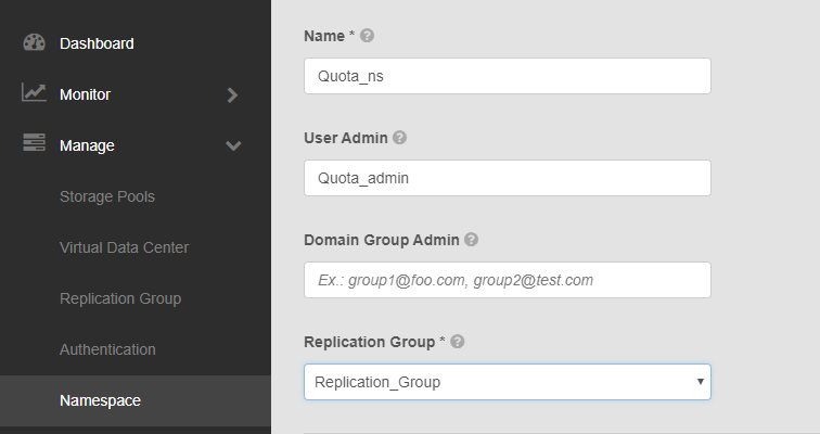 Create new namespace