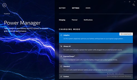 MyDell Power Manager Setting Page