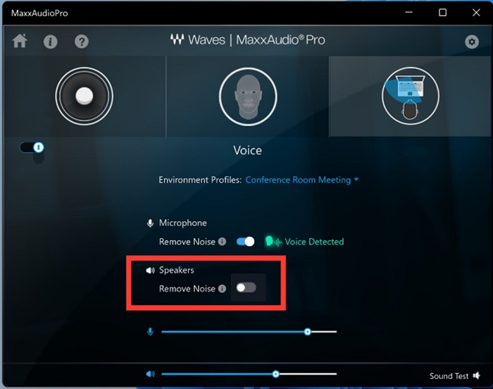 Setting the Remove Noise function to OFF