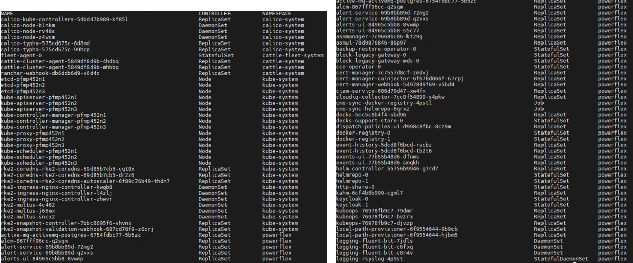 Screenshot-voorbeeld van controller-vermeldingen