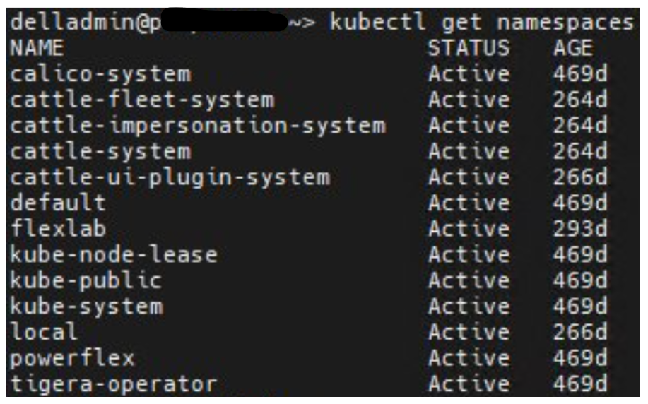 Screenshot voorbeeld van Namespace