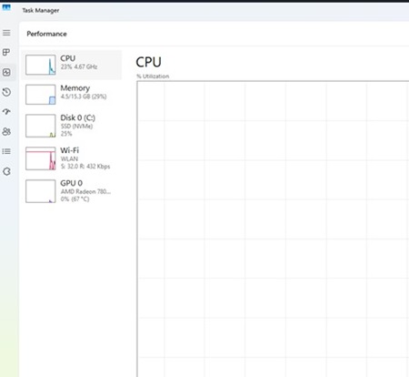 タスク マネージャーのスクリーンショット