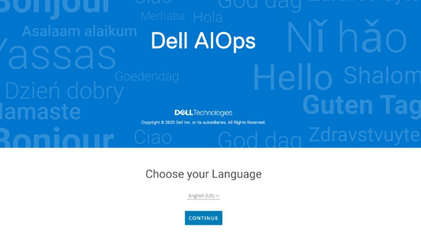 AIOps choose language page