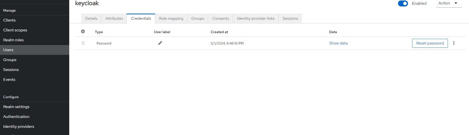 Restablecimiento de contraseña de Keycloak de PowerFlex