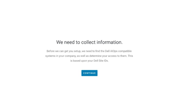 Página de introdução do Dell AIOps