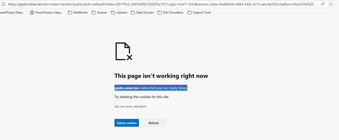 “ERR_TOO_MANY_REDIRECTS”的屏幕截图