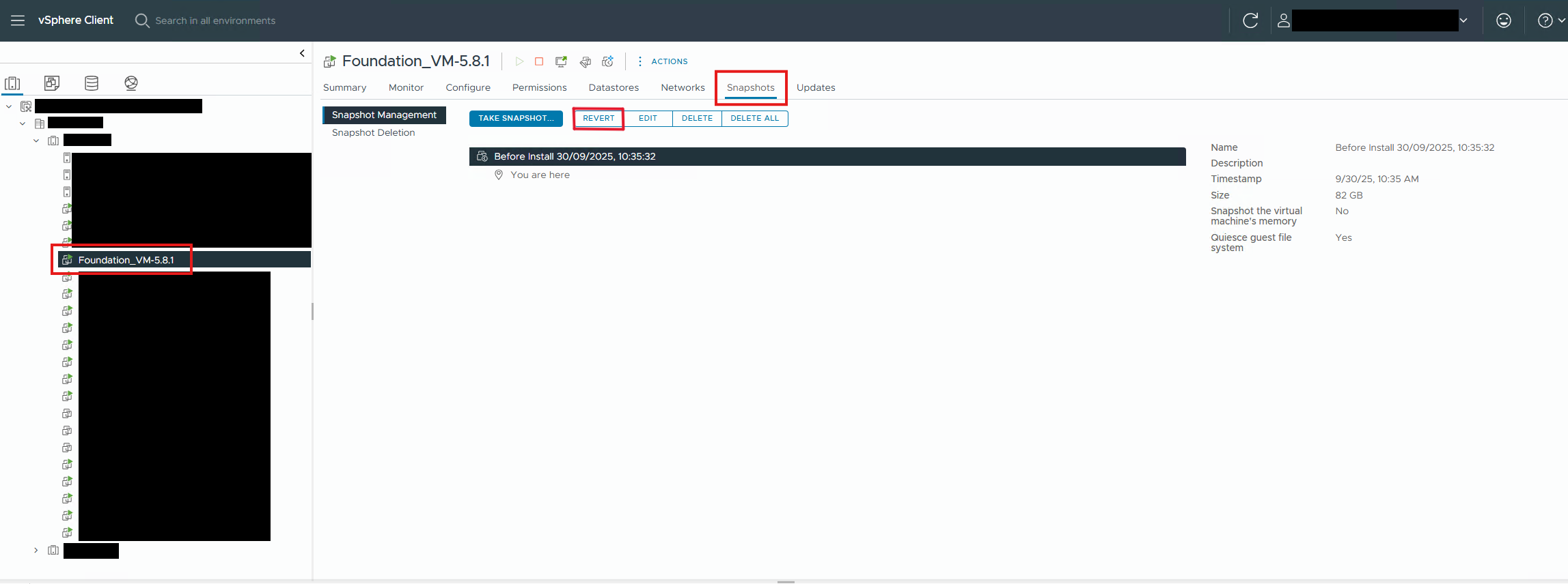 skærmbillede, der viser øjebliksbillede af Gendan