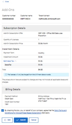 Review and Submit Order