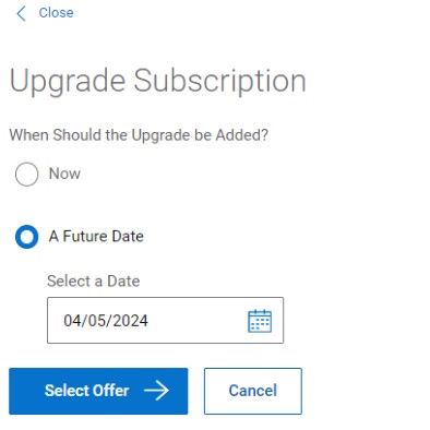 Select when to upgrade licenses