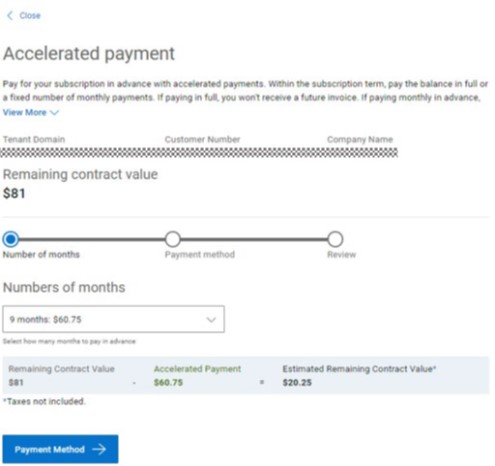 Enter number of months to pay