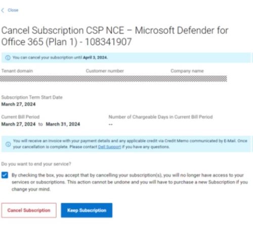 Review and confirm cancellation