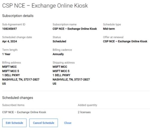 Edit or Cancel Schedule