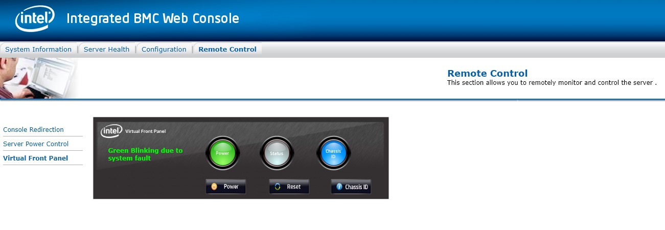 The "virtual" blue Chassis ID led should now be illuminated