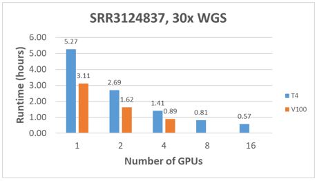 Performance comparison bar chart showing GPU runtime with 30x WGS