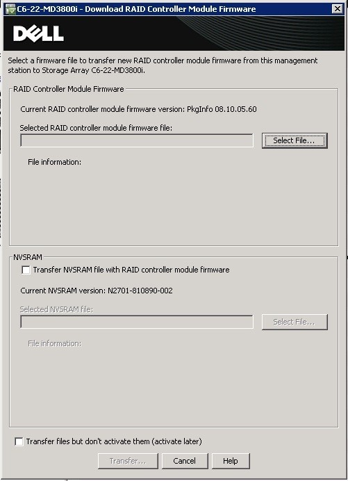 Bildet viser popup-vinduet for MDSM-kontrollerfastvareoppdateringen der filene som skal oppdateres, er valgt