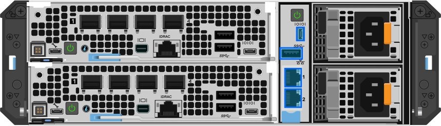 Pohled na 1U VxR VD-4510c / Poweredge XR4510c