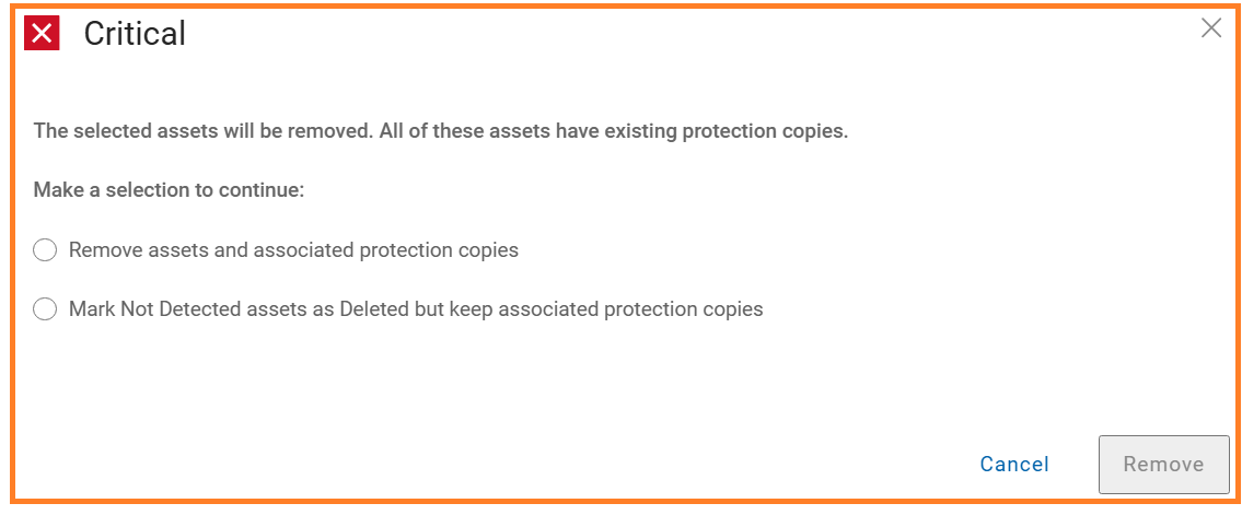 Remove Assets options
