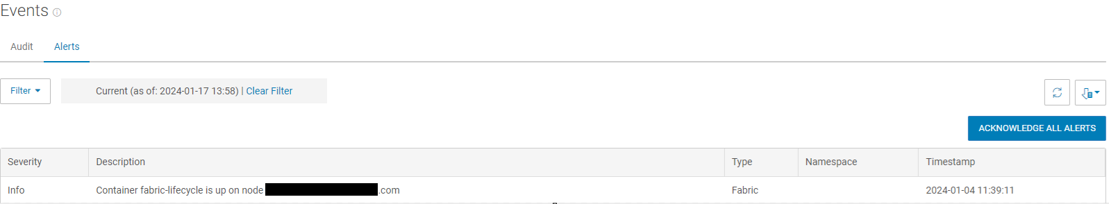 Página de alerta da interface do usuário
