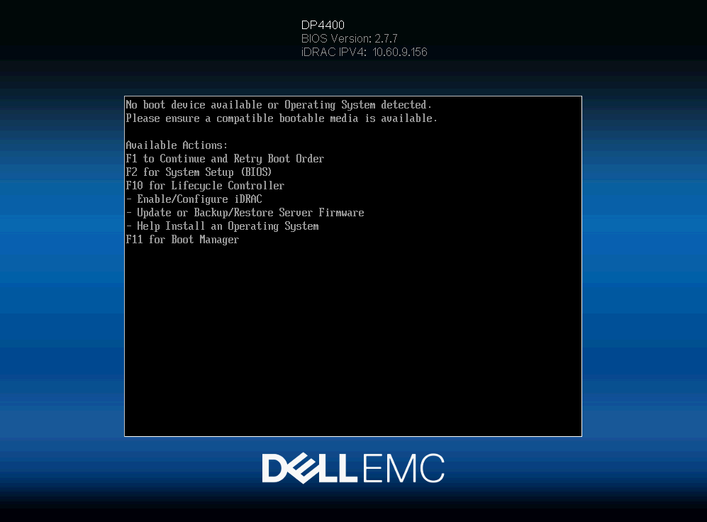 Ekran błędu rozruchu 
