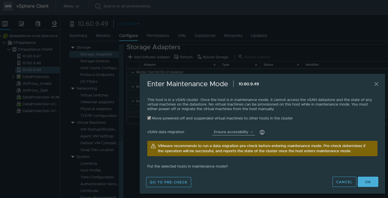 HW faiure'yi bildiren esxi'yi 