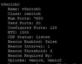 Переконайтеся, що vswitch тепер vmnic 4 додано до висхідного зв'язку