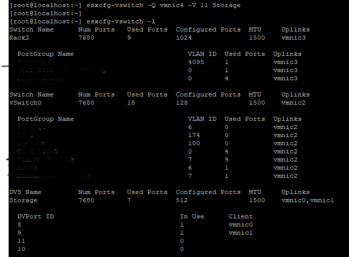 Удалить VMNIC Uplink из VDS,