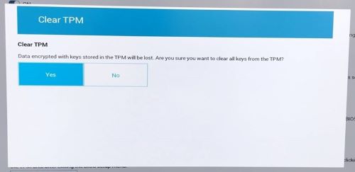 Очистите всплывающие окна TPM