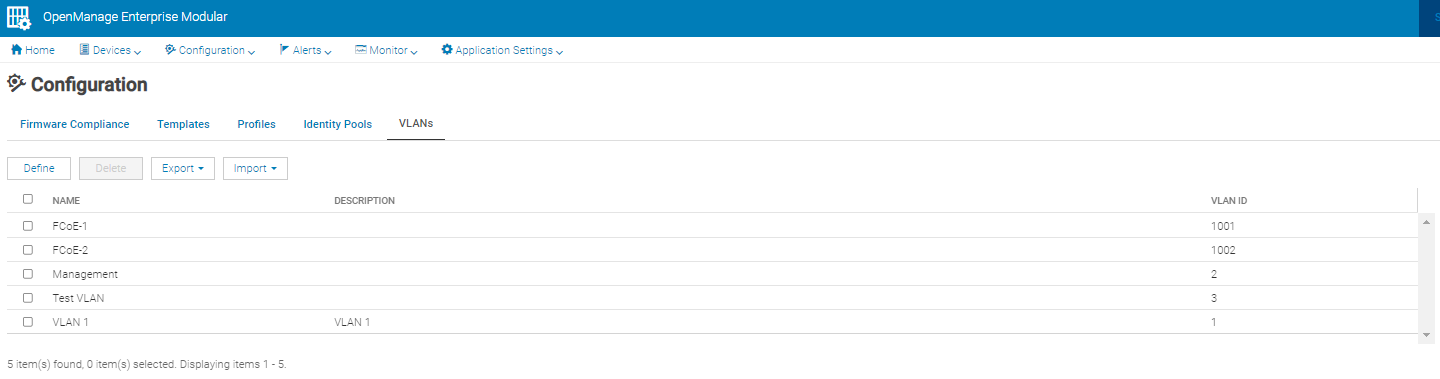 Page VLAN dans OME-M