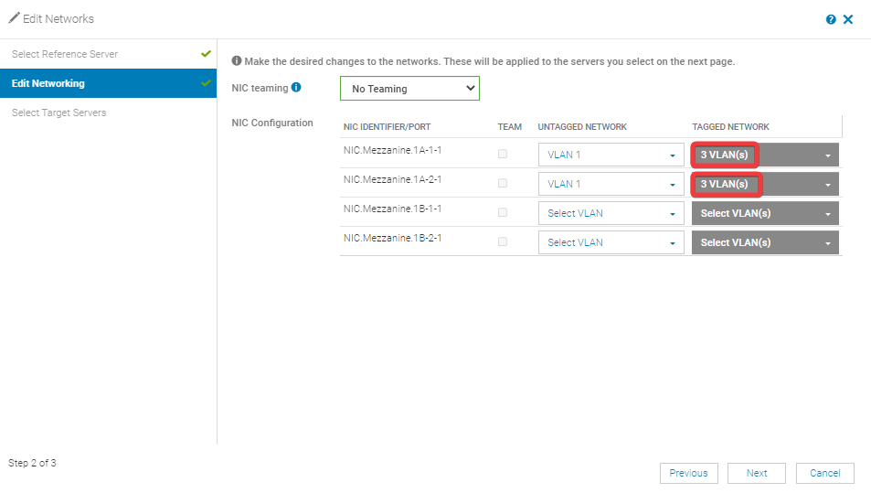 Modifier la page Réseaux dans SmartFabric