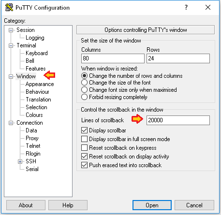 Putty Output PS Series: How to configure PuTTY to open a serial session and capture ...
