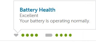 Dell Power Manager 中的電池健全狀況指示器螢幕擷取畫面