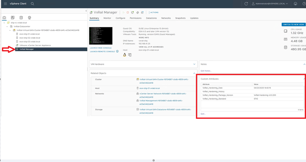 Nutzerdefinierte Attribute für vSphere Client