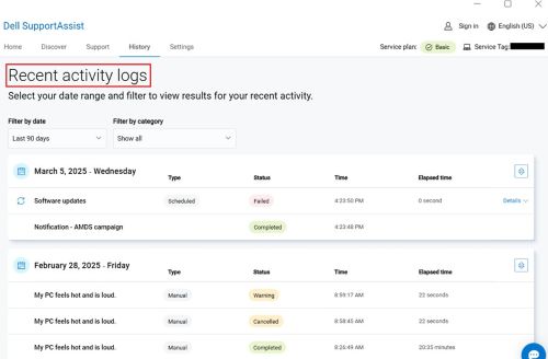 Protokoly nedávné aktivity