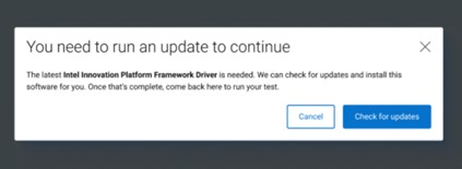 Zpráva aplikace SupportAssist o aktualizaci ovladače IPF