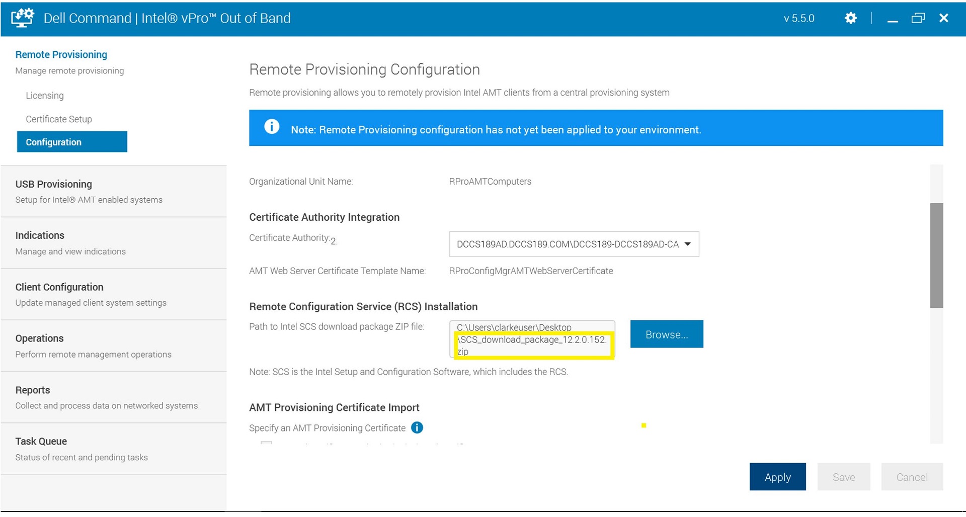 Dell Command vPro Remote Configuration Services Installation 9