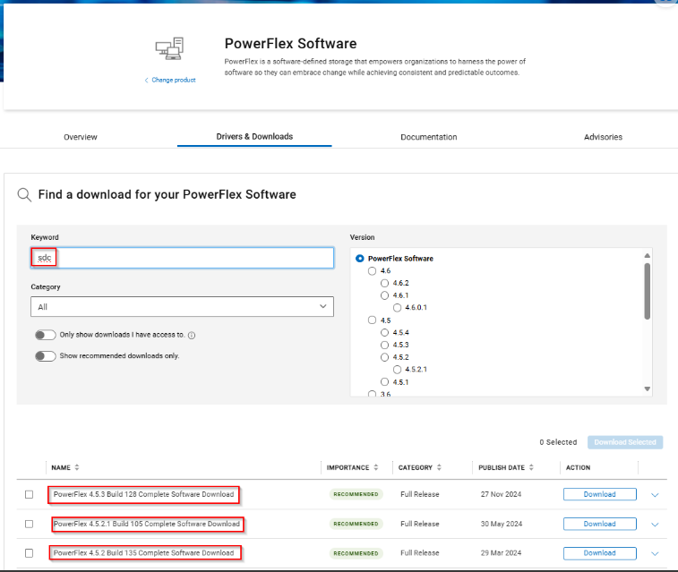 SDC-pakke fra Dell Support