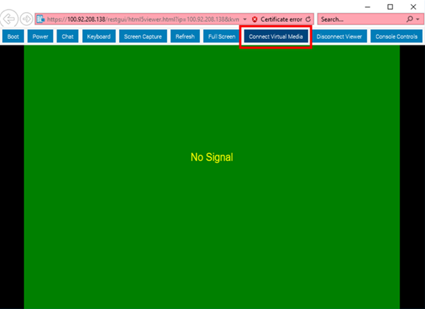 Uživatelské rozhraní řadiče iDRAC9 – Connect Virtual Media