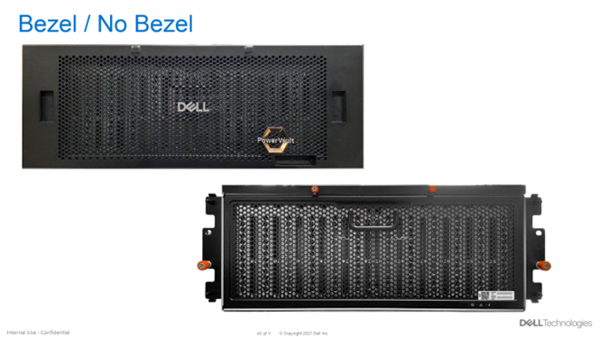 Localice la etiqueta de servicio en el gabinete de 4U. Con bisel o sin bisel